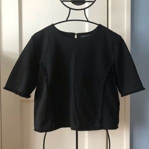 NWOT BR Black Fringe Trim Top